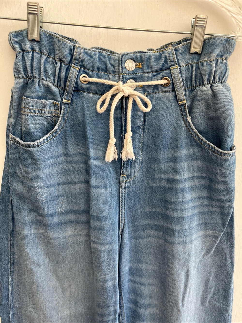 Pilcro Anthropologie Jeans Womans 27P The Coastal Wide Leg High Rise Drawstring - Picture 7 of 9